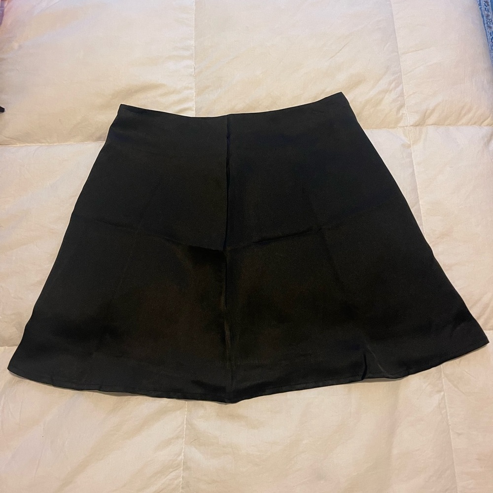 Black Satin Mini Skirt